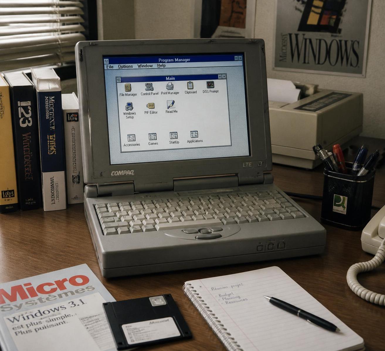 explorez l'histoire du pc compaq sous windows 3.1 et son influence majeure sur l'informatique des années 90, une révolution technologique qui a marqué cette décennie.